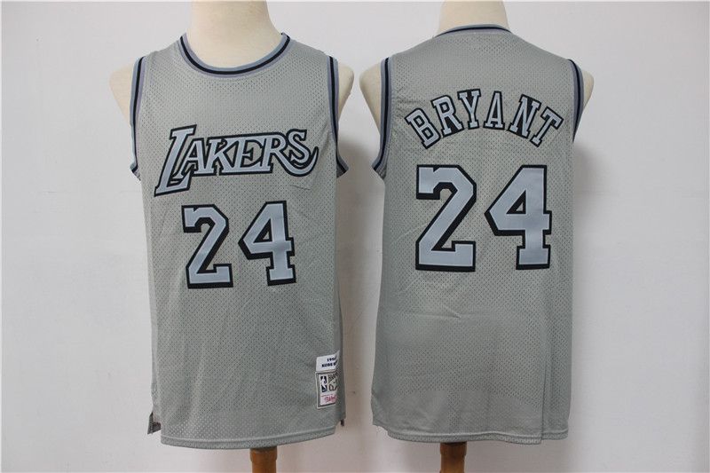 Men Los Angeles Lakers #24 Bryant Grey Vintage Limited Edition NBA Jersey->los angeles lakers->NBA Jersey